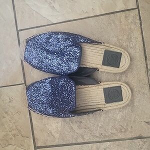 Glittery tory burch mules size 9